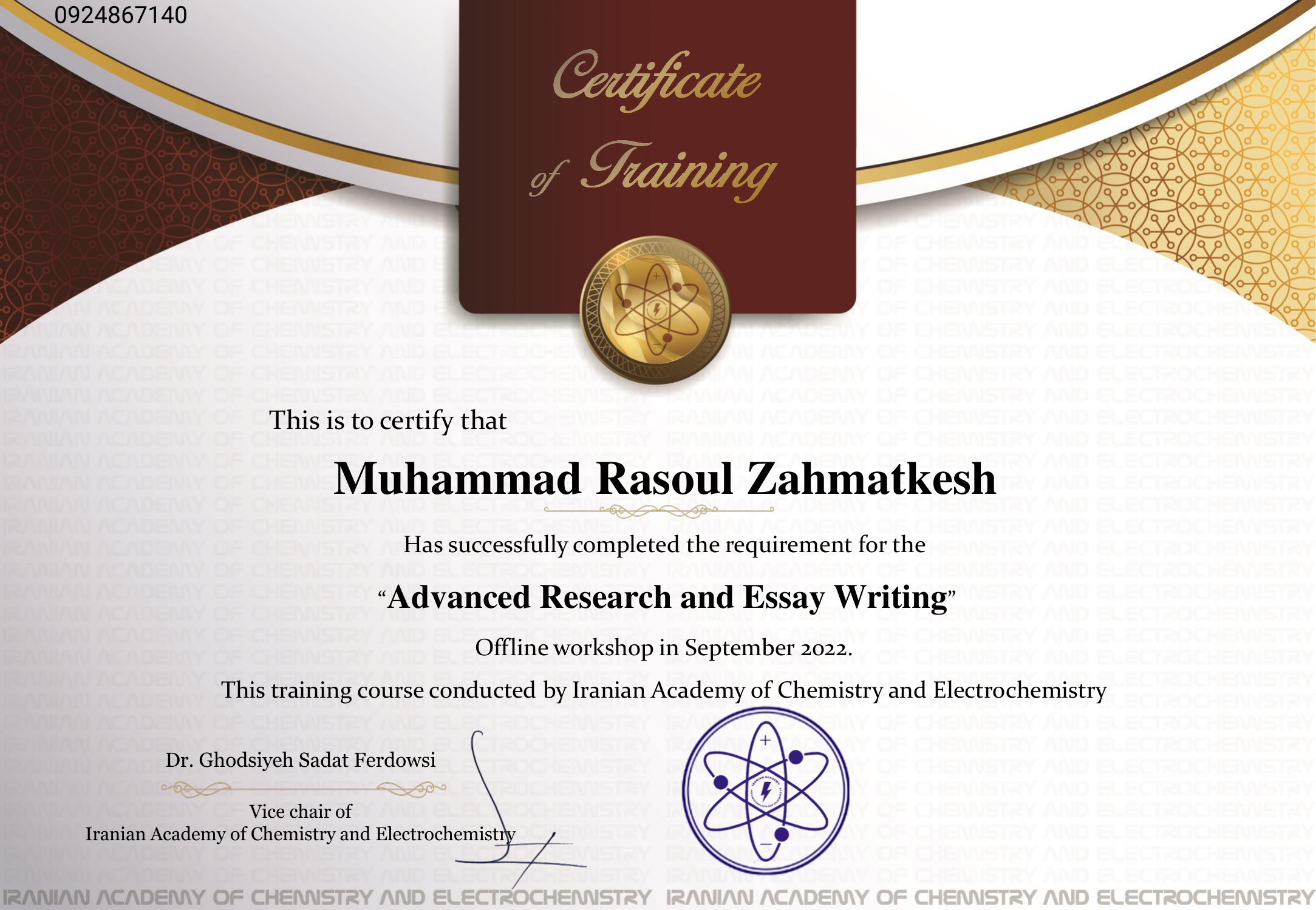 Certificate AdvancedResearchandEssayWriting